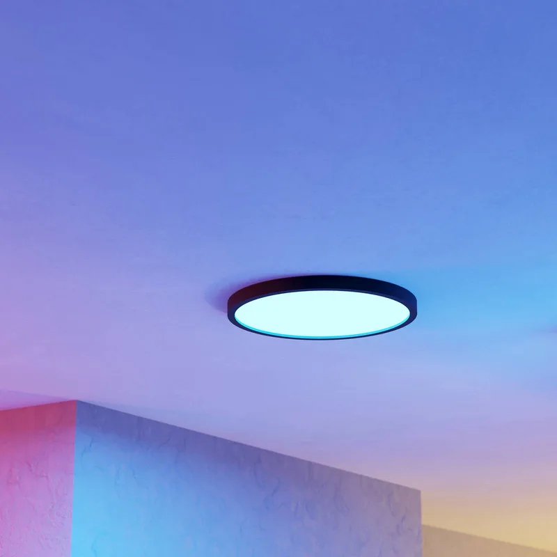 Smart LED opbouwlamp Fueva 6-Z, zwart, Ø38cm by EGLO connect in Black, White – product photo