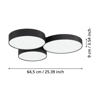 Smart LED plafondlamp Barbano-Z, zwart by EGLO connect in Black, White – product photo 4 of 5