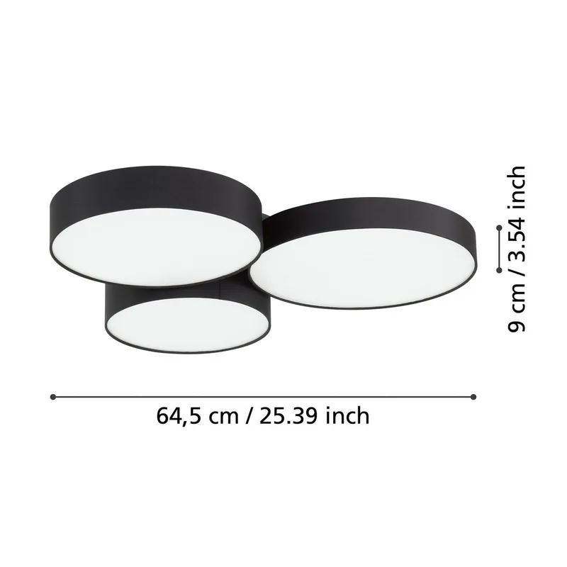 Smart LED plafondlamp Barbano-Z, zwart by EGLO connect in Black, White – product photo 4 of 5