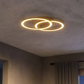 Smart LED plafondlamp Lomaltas-Z, 58 cm, 3800 lm by EGLO connect in Black, Licht hout – product photo 2 of 4