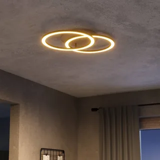 Smart LED plafondlamp Lomaltas-Z, 58 cm, 4400 lm by EGLO connect in Black, Licht hout, White – product photo 3 of 5
