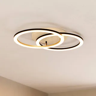Smart LED plafondlamp Lomaltas-Z, 58 cm, 4400 lm by EGLO connect in Black, Licht hout, White – product photo 1 of 5