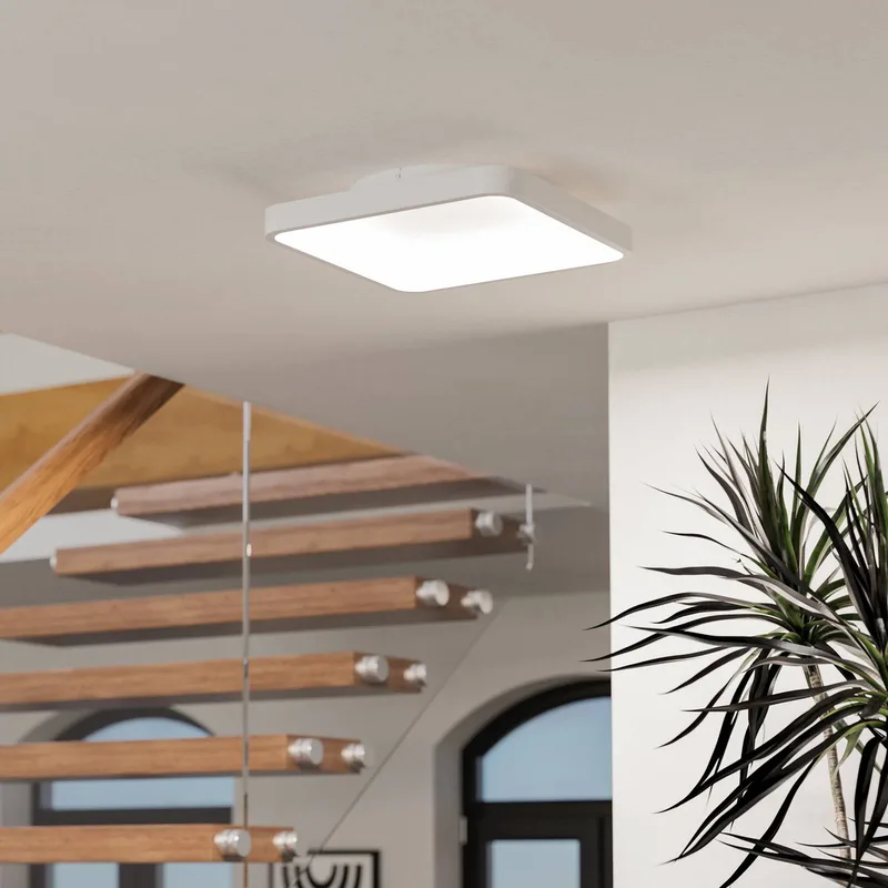Smart-LED plafondlamp Loretello-Z, hoekig från EGLO connect i Vit – produktbild 2 av 5