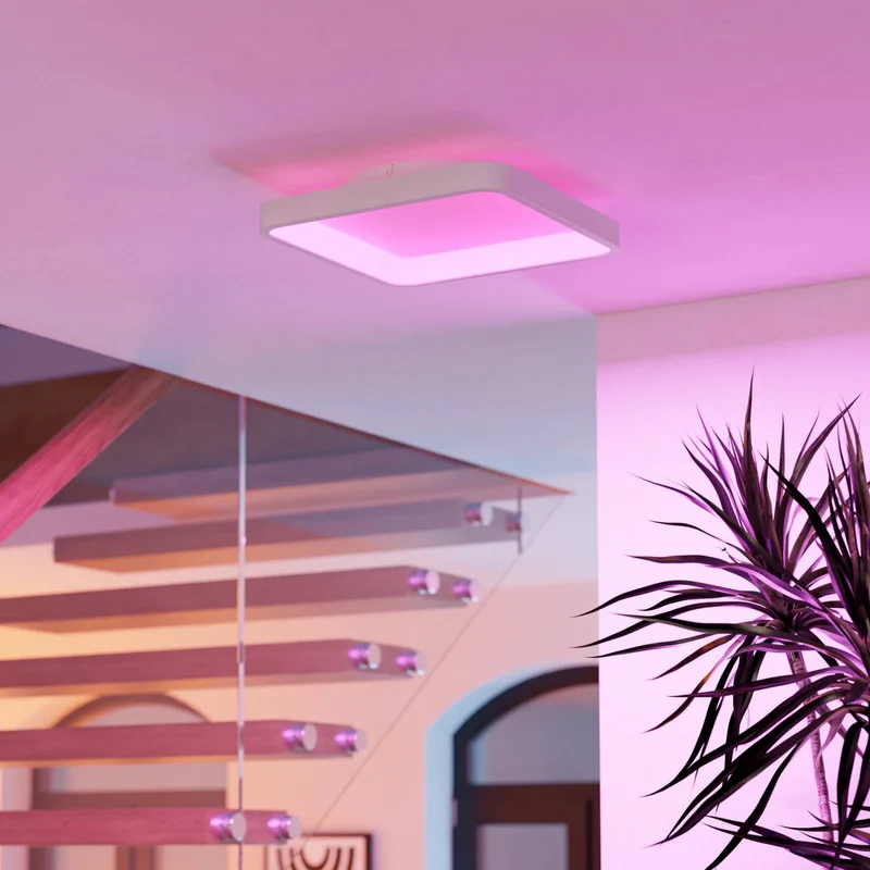Smart-LED plafondlamp Loretello-Z, hoekig från EGLO connect i Vit – produktbild 3 av 5