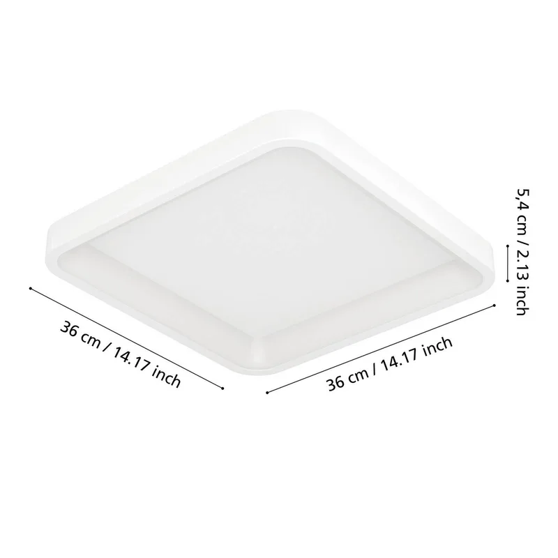 Smart-LED plafondlamp Loretello-Z, hoekig från EGLO connect i Vit – produktbild 4 av 5