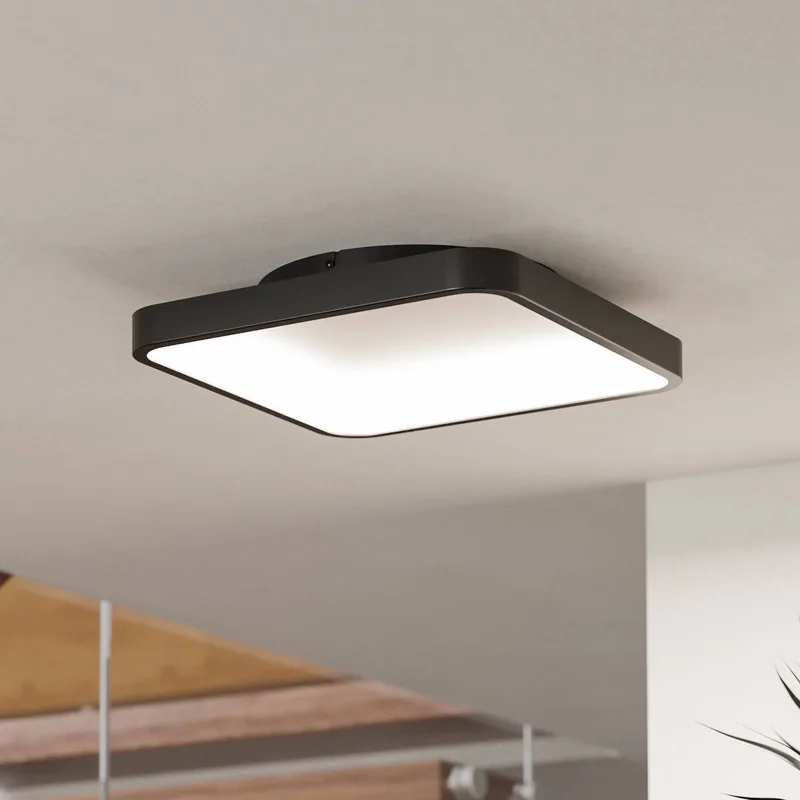 Smart LED plafondlamp Loretello-Z, hoekig, zwart de EGLO connect en Noir, Blanc – photo du produit
