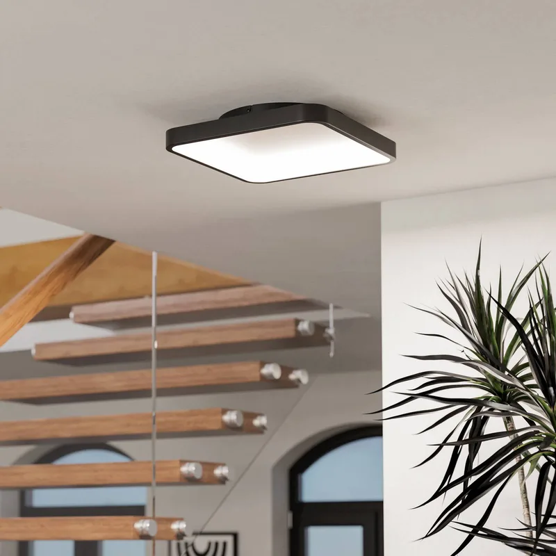 Smart LED plafondlamp Loretello-Z, hoekig, zwart by EGLO connect in Black, White – product photo 2 of 5