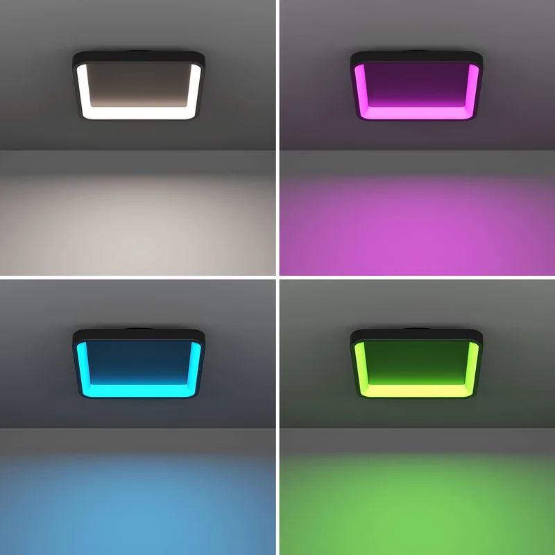 Smart LED plafondlamp Loretello-Z, hoekig, zwart by EGLO connect in Black, White – product photo 5 of 5