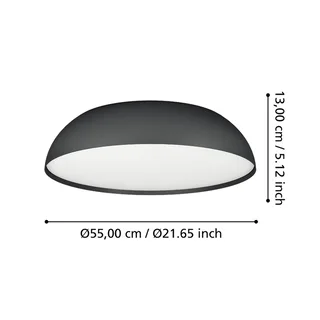 Smart LED plafondlamp Tollos-Z, Ø 55 cm by EGLO connect in Black, White – product photo 3 of 5