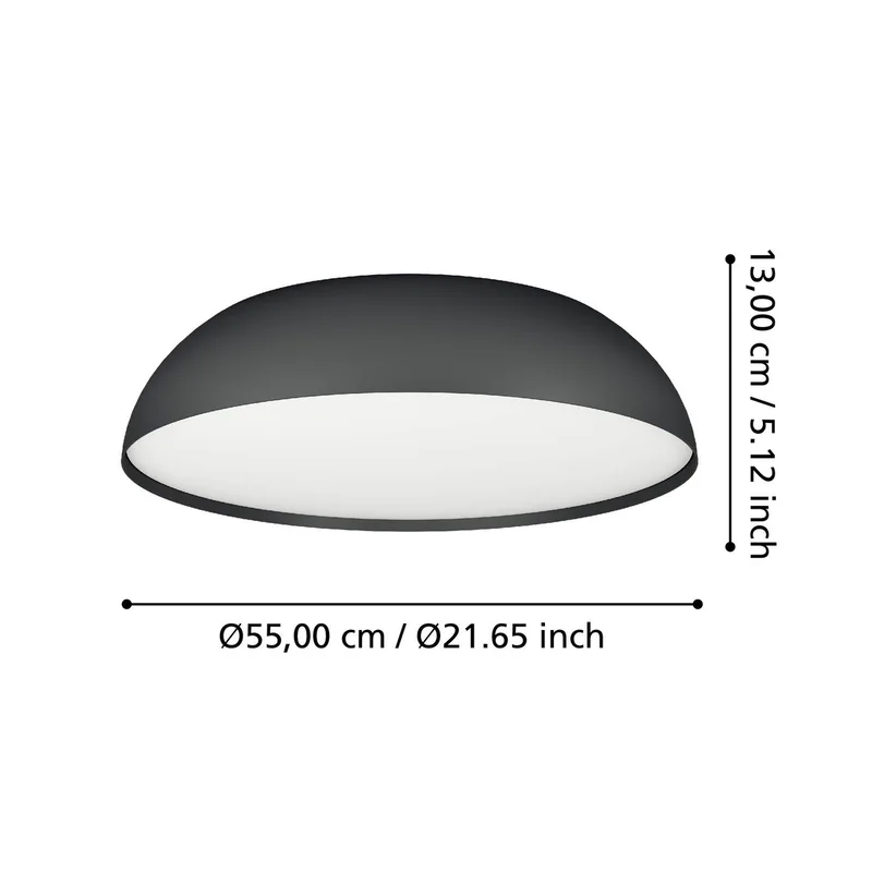 Smart LED plafondlamp Tollos-Z, Ø 55 cm by EGLO connect in Black, White – product photo 3 of 5