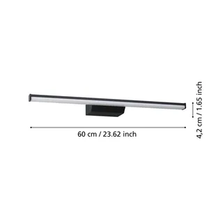 Smart LED-spiegellamp Regello-Z, zwart van EGLO connect in Zwart, Wit – productfoto 4 van 5