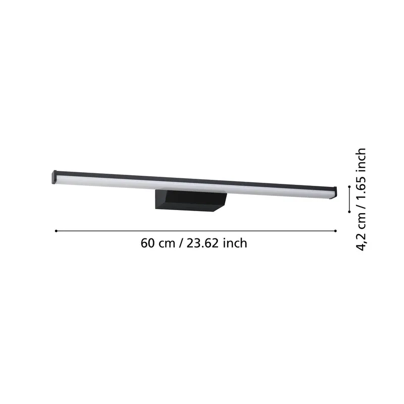 Smart LED-spiegellamp Regello-Z, zwart van EGLO connect in Zwart, Wit – productfoto 4 van 5