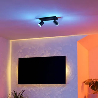 Smart LED-spot Melitello-Z, 2-lamps van EGLO connect in Zwart – productfoto 2 van 4