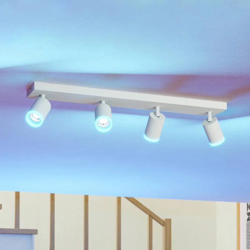 Smart LED-spot Melitello-Z, 4-lamps de EGLO connect en Blanc – photo du produit 2 sur 5