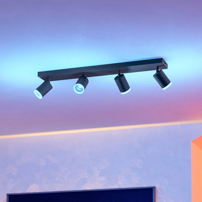 Smart LED-spot Melitello-Z, 4-lamps by EGLO connect in Black – product photo 3 of 5
