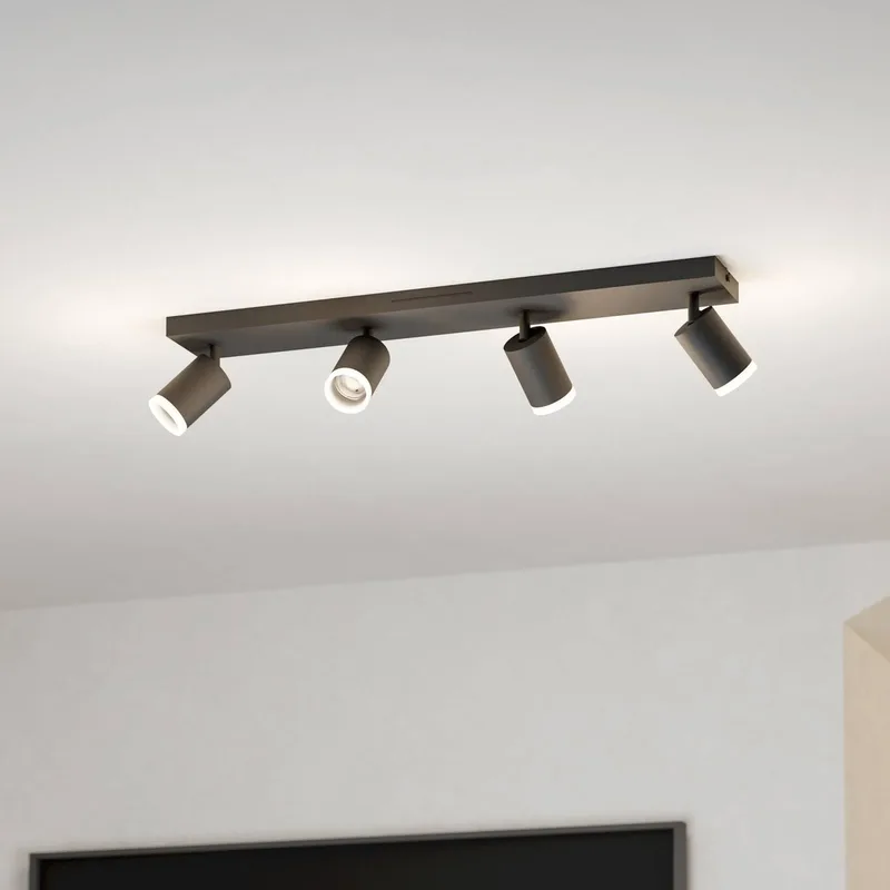 Smart LED-spot Melitello-Z, 4-lamps de EGLO connect en Noir – photo du produit