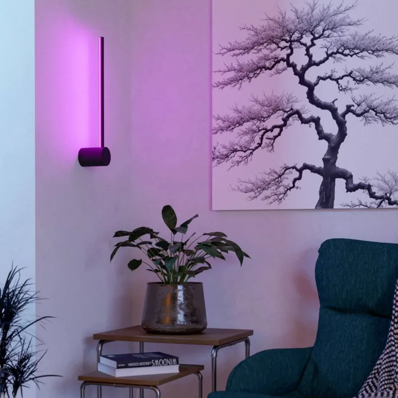 Smart LED wandlamp FLATRON-Z, zwart, 48 cm by EGLO connect in Mat zwart – product photo 2 of 3