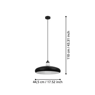 Tabanera-C LED hanglamp van EGLO connect in Zwart, Wit – productfoto 1 van 3