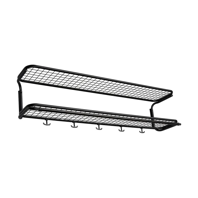 Classic 650 Hutregal Schwarz/schwarz, 2-Ebenen, 120cm van Essem Design – productfoto