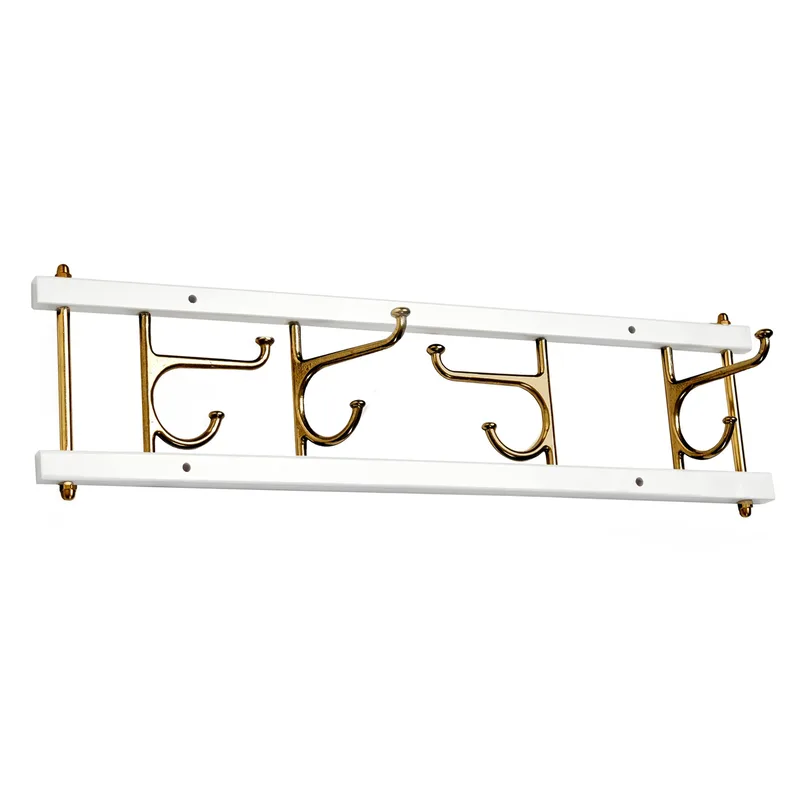 Maxi 4 Dekorativ Hakenleiste Weiß-Messing by Essem Design – product photo