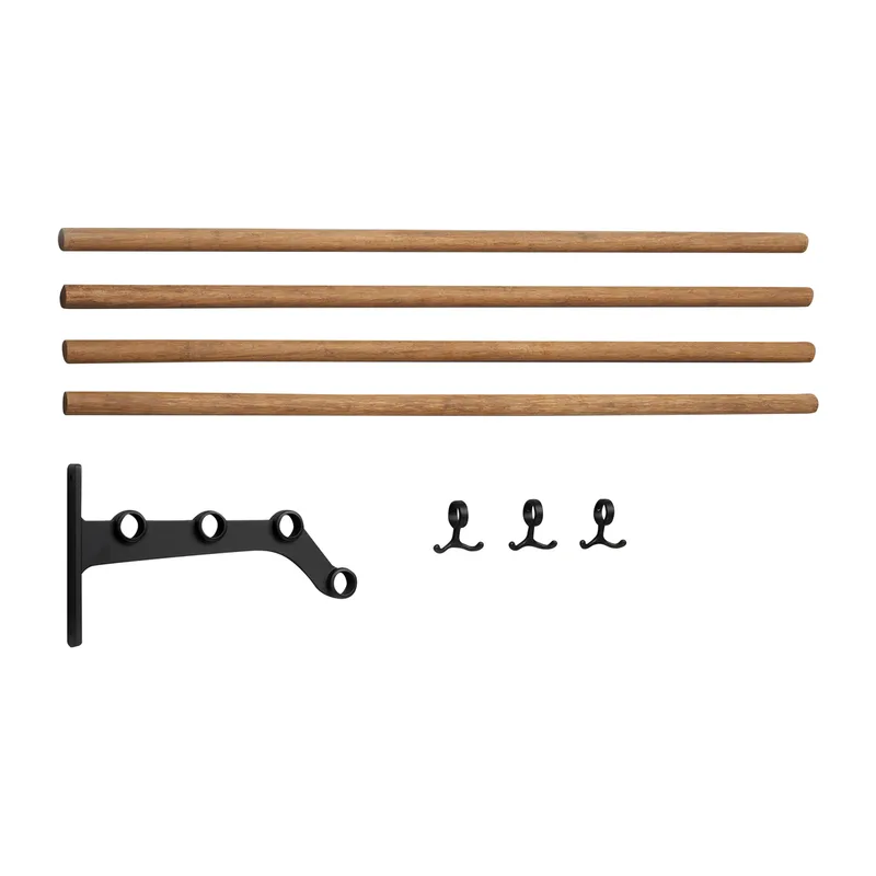 Nostalgi 291 Erweiterung für Hutablage 100 cm Bambus-Schwarz van Essem Design – productfoto