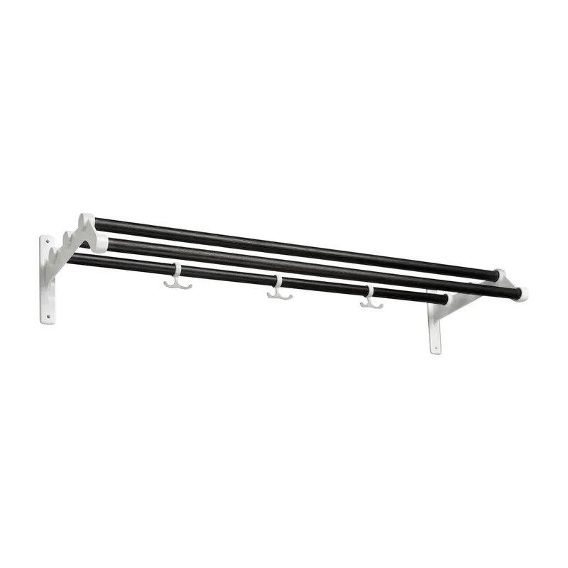 Nostalgi 291 Hutablage 100cm Eiche schwarz gebeizt-weiß de Essem Design – photo du produit