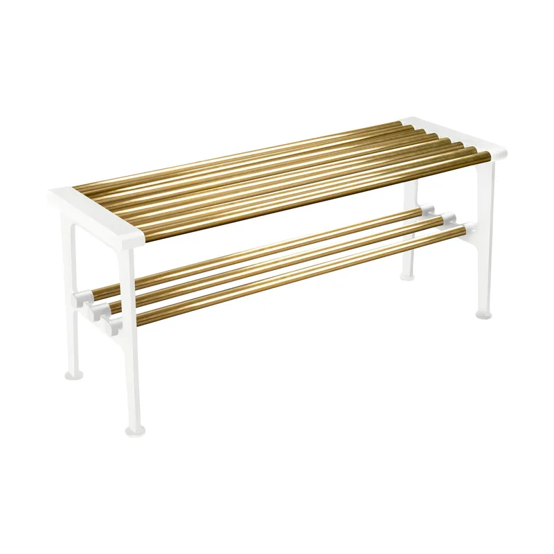 Nostalgi Bank 100 cm Messing-Weiß von Essem Design – Produktfoto