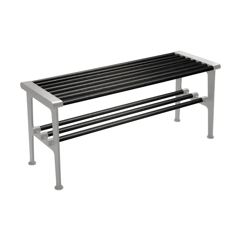 Nostalgi Bank 100 cm Schwarzgebeitzte Eiche-Aluminium van Essem Design – productfoto