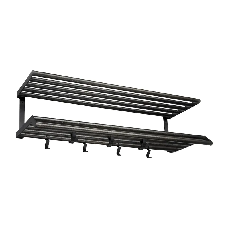 Tamburin Hutablage 100cm Eiche schwarz gebeizt-schwarz van Essem Design – productfoto