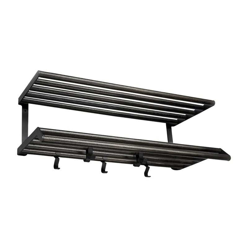 Tamburin Hutablage 60cm Eiche schwarz gebeizt-schwarz från Essem Design – produktbild