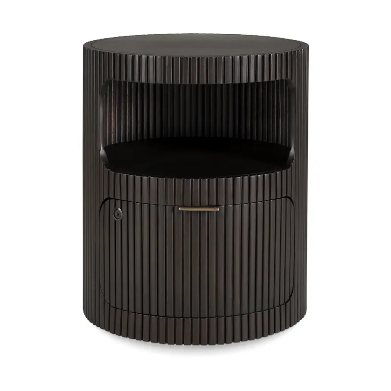 Boomerang Rollcontainer Dark brown mahogny, Ø45 cm de Ethnicraft – photo du produit