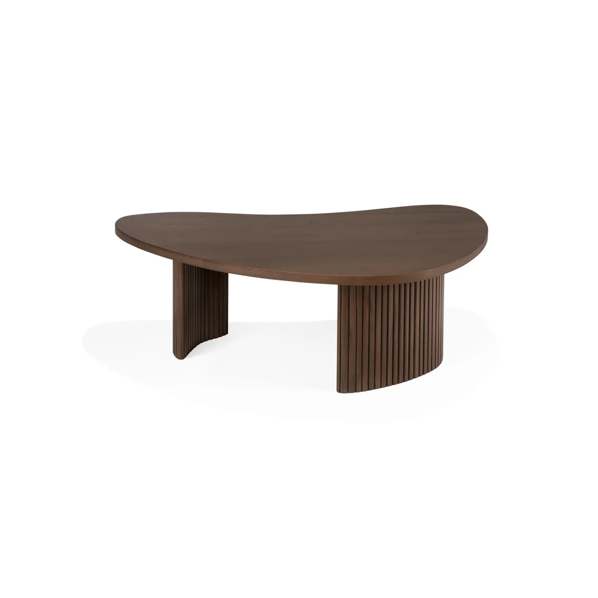 Couchtisch Boomerang - Braun - Massives Teakholz - Designer Alain van Havre von Ethnicraft – Produktfoto