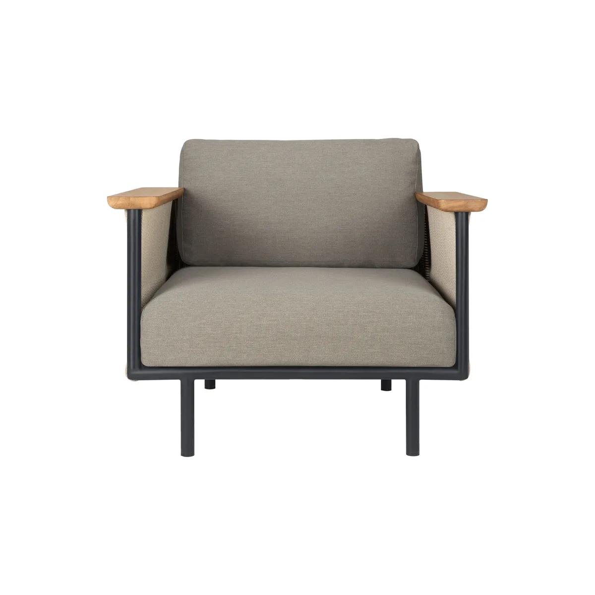 Gepolsterter Sessel Corbey - Grau - Kordel van Ethnicraft – productfoto