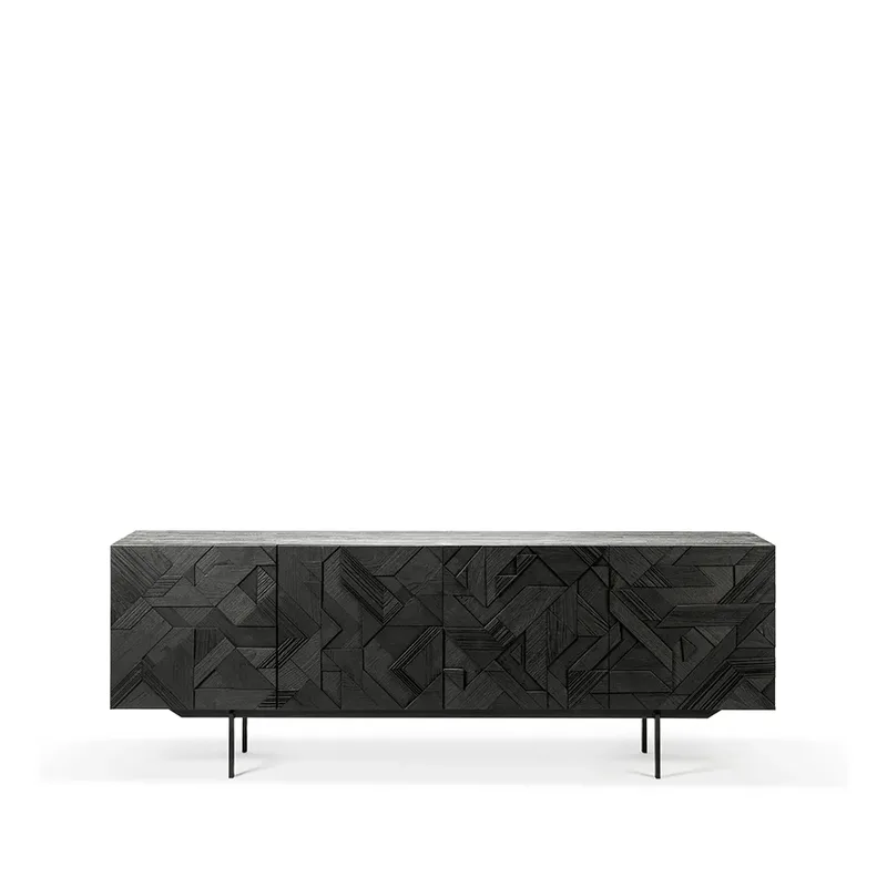 Graphic Siteboard Teak schwarz im 4-türer van Ethnicraft – productfoto