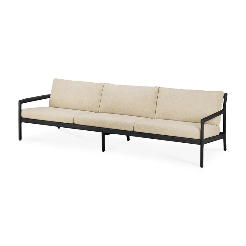 Jack 3-Sitzer-Sofa Schwarz/Natürlich van Ethnicraft – productfoto