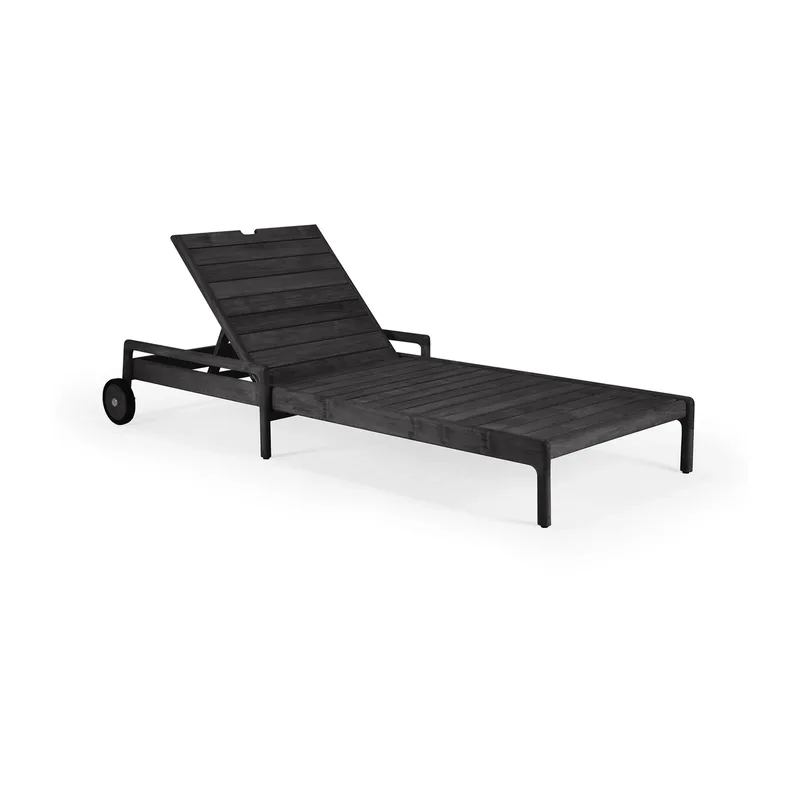 Jack Outdoor Sonnenliege schwarzgebeizt teak Ohne Kissen von Ethnicraft – Produktfoto