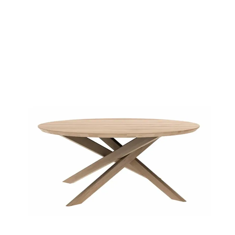 Mikado Couchtisch Ø100 cm Oak wax oil round van Ethnicraft – productfoto