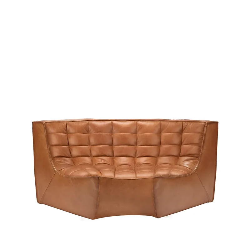 N701 Eckmodul abgerundet 90° Läder old saddle från Ethnicraft – produktbild