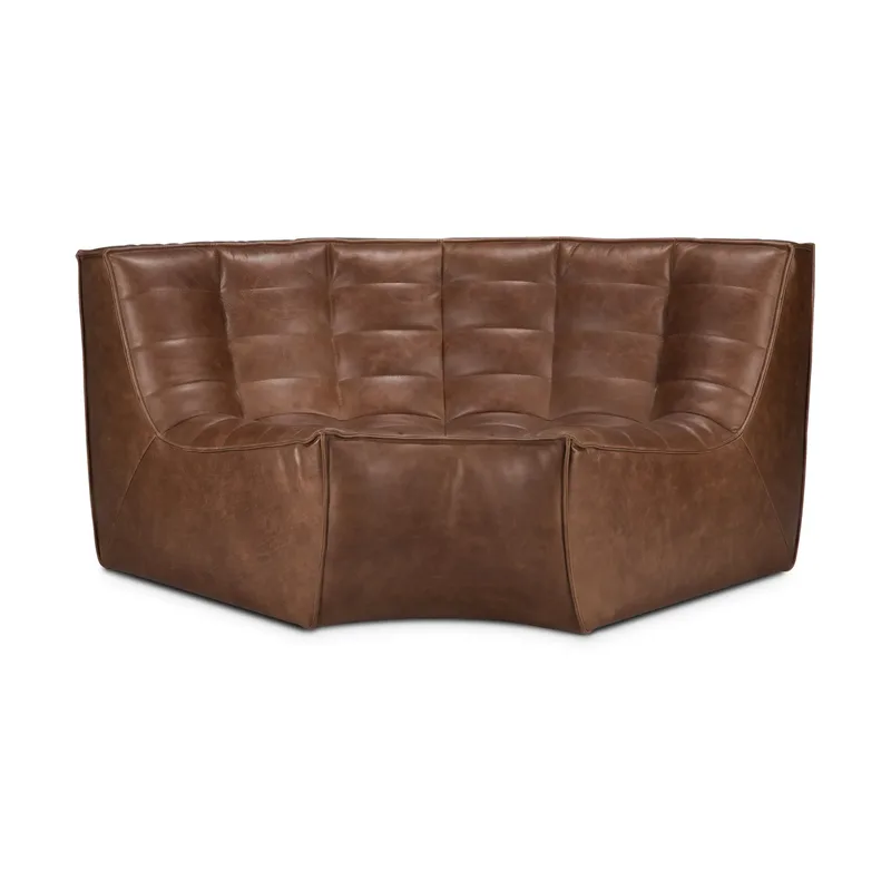 N701 Eckmodul abgerundet 90° Leder Chestnut by Ethnicraft – product photo