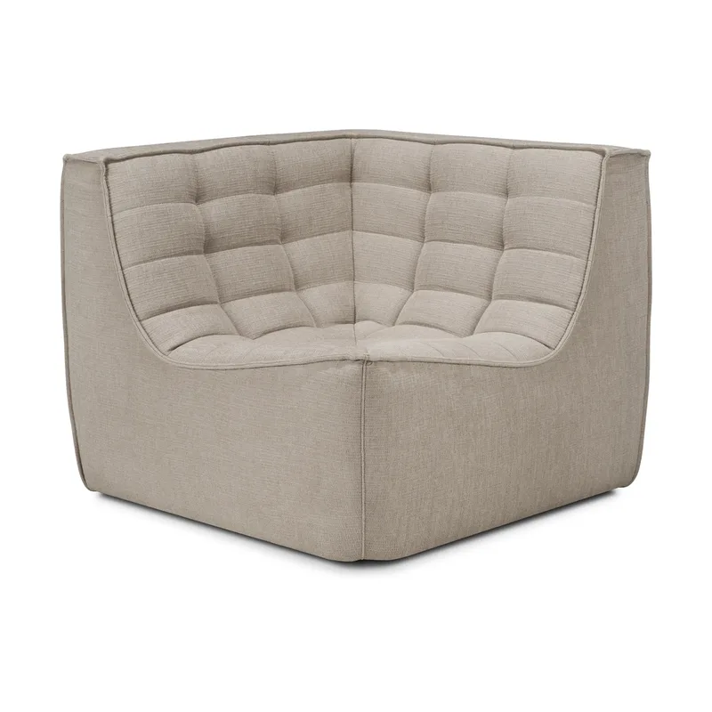 N701 Eckmodul gerade Stoff Ecru beige de Ethnicraft – photo du produit