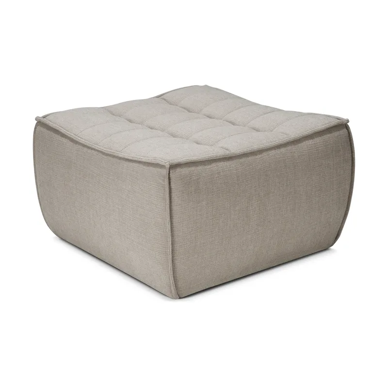 N701 Fußhocker 70x70 cm Stoff Ecru beige van Ethnicraft – productfoto