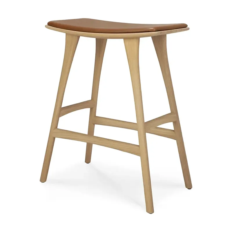 Osso Hocker Niedrig Eiche/Cognac Leder von Ethnicraft – Produktfoto