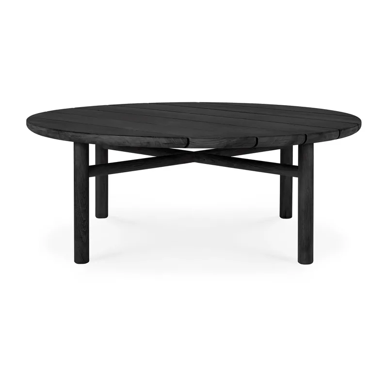 Quatro Outdoor Couchtisch schwarzgebeizt teak Ø95 cm by Ethnicraft – product photo