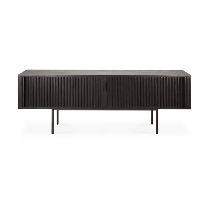 Roller Max TV-bänk Lackierte teak-svart im 2-teilig van Ethnicraft – productfoto
