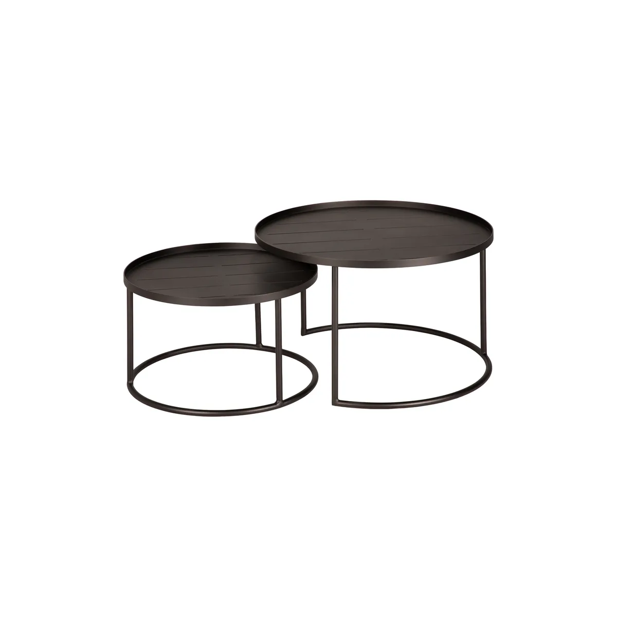 Satz-Tische CORE - Braun - Thermolackiertes Aluminium de Ethnicraft – photo du produit
