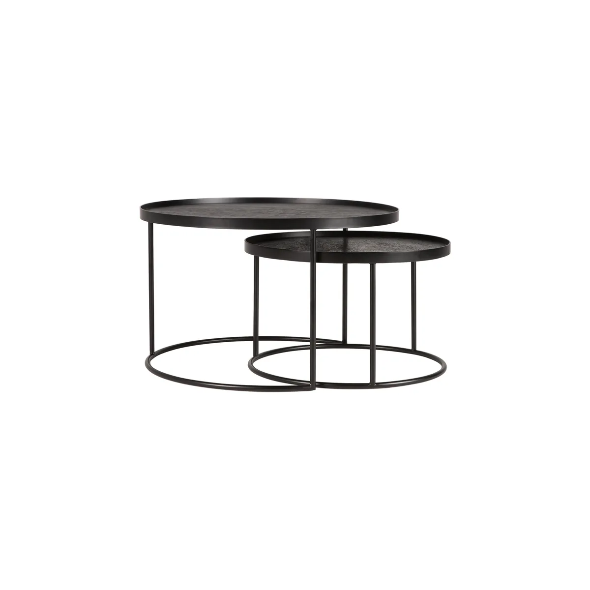 Satz-Tische Table basse - Schwarz - Gebeiztes Sperrholz - Designer Dawn Sweitzer de Ethnicraft – photo du produit