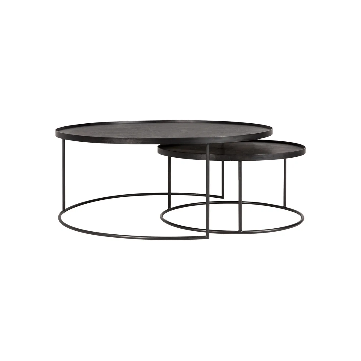Satz-Tische Table basse - Schwarz - Gebeiztes Sperrholz - Designer Dawn Sweitzer de Ethnicraft – photo du produit