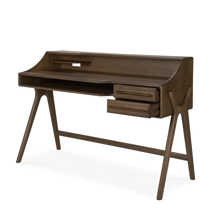Schreibtisch aus Teak Flow Wild Brown van Ethnicraft – productfoto