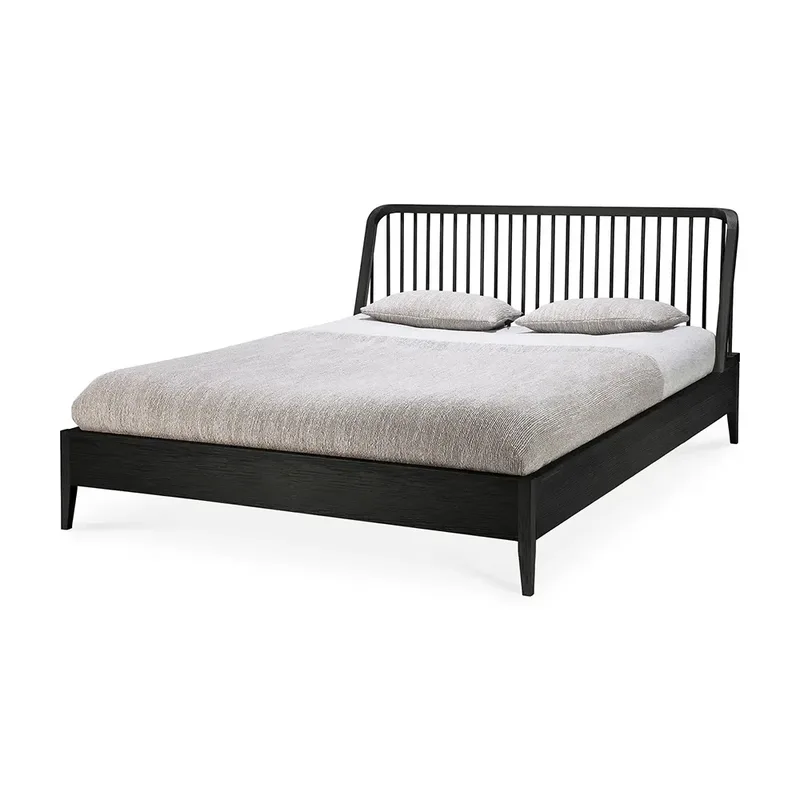 Spindel Bettrahmen 180x200 cm Eiche Schwarz by Ethnicraft – product photo