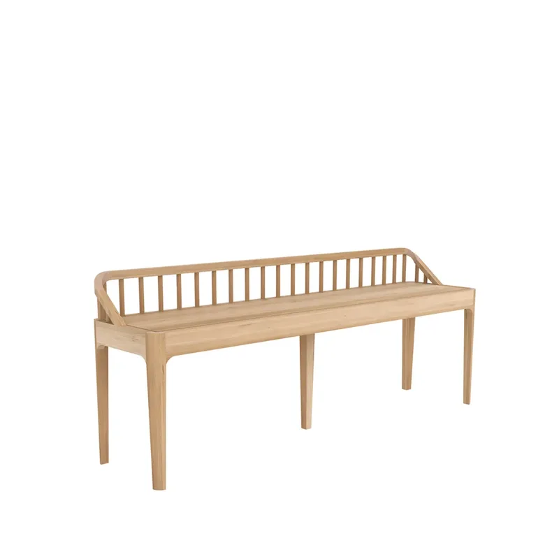 Spindle Bank 60x150 cm Eiche mit Rückenlehne van Ethnicraft – productfoto